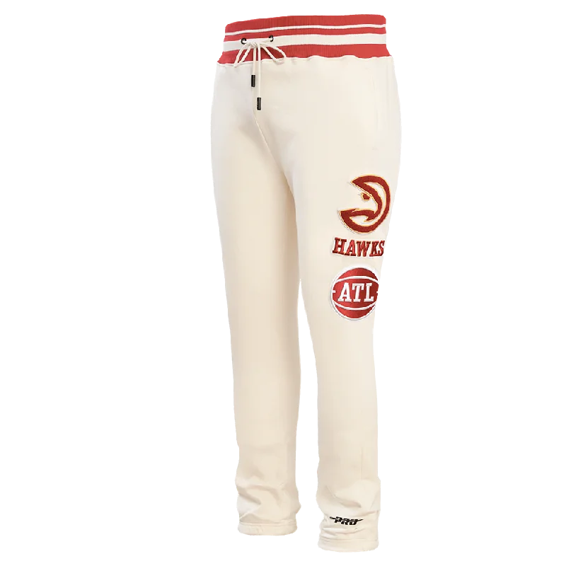 Closeout NBA ATLANTA HAWKS RETRO CLASSIC MEN'S SWEATPANT (EGGSHELL/ RED)