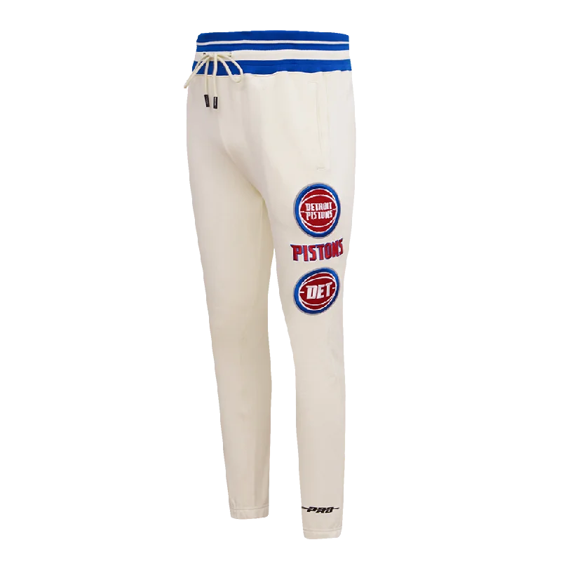 Massive Deals NBA DETROIT PISTONS RETRO CLASSIC MEN'S SWEATPANT (EGGSHELL/ ROYAL BLUE) Massive Deals NBA DETROIT PISTONS RETRO CLASSIC MEN'S SWEATPANT (EGGSHELL/ ROYAL BLUE)