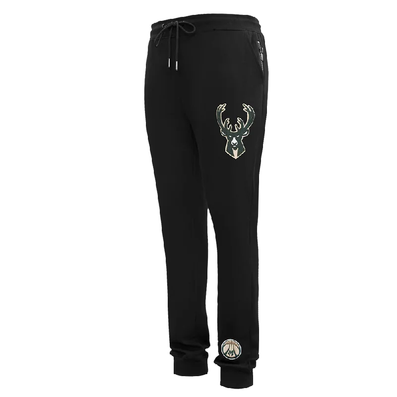 Major Savings NBA MILWAUKEE BUCKS CLASSIC CHENILLE MEN'S JOGGER (BLACK)