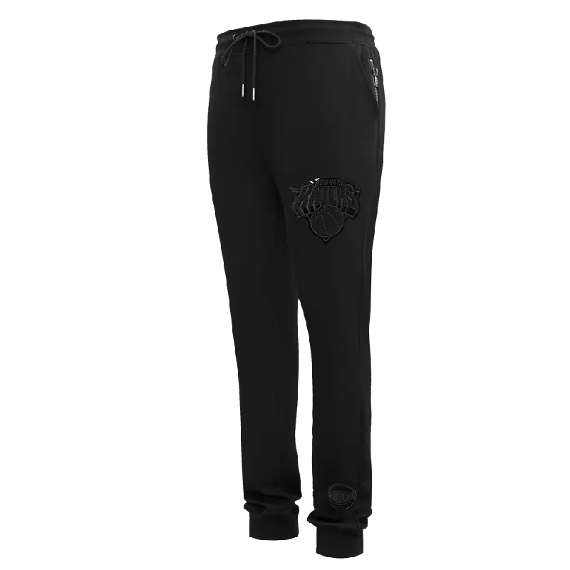 Bargain Prices NBA NEW YORK KNICKS TRIPLE BLACK LOGO MEN'S JOGGER (BLACK)