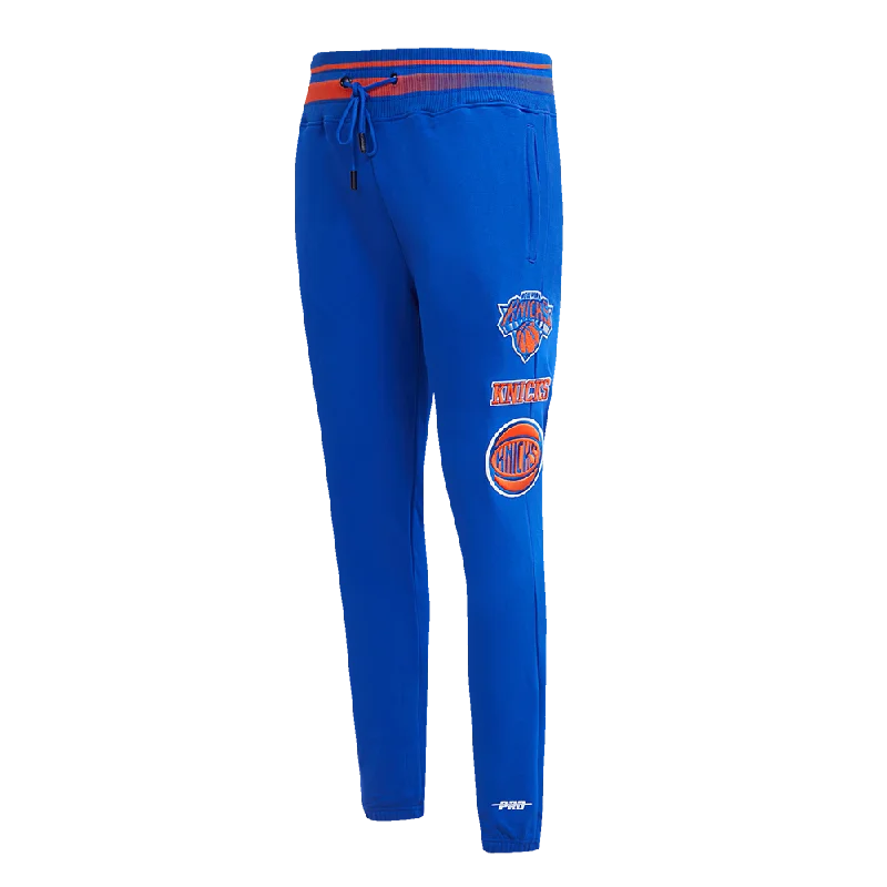 Great Deals NBA NEW YORK KNICKS RETRO CLASSIC MEN'S SWEATPANT (ROYAL BLUE/ORANGE)