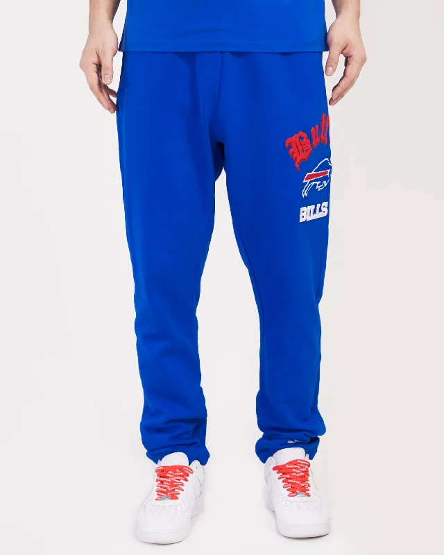 Final Clearance NFL BUFFALO BILLS OLD ENGLISH MEN'S SWEATPANT (ROYAL BLUE)