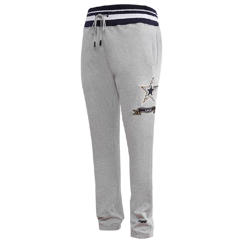 Daily Deals NFL DALLAS COWBOYS PRO PREP MEN'S RIB FLC SWEATPANT (HEATHER GREY/MIDNIGHT NAVY)