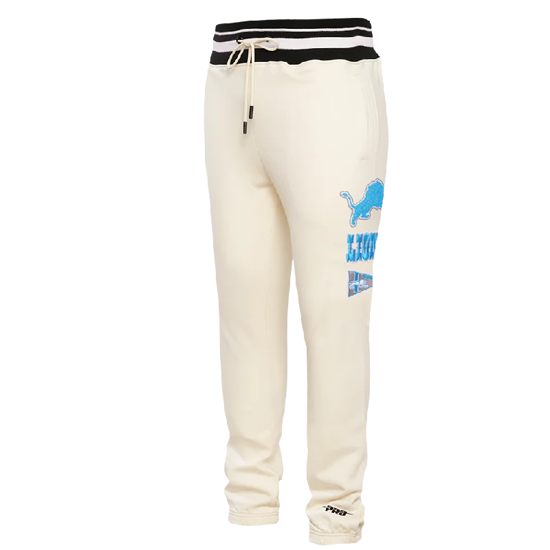 Online Only NFL DETROIT LIONS RETRO CLASSIC MEN'S SWEATPANT (EGGSHELL/ BLACK)