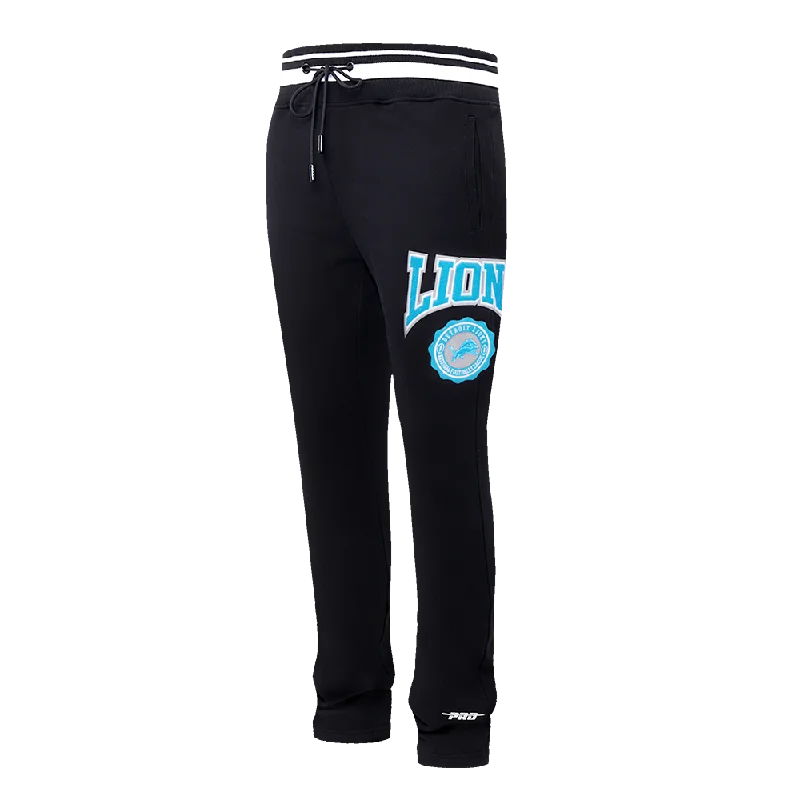 Amazing Deals NFL DETROIT LIONS CREST EMBLEM RIB FLC SWEATPANT (BLACK)