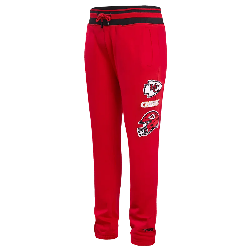 Now or Never NFL KANSAS CITY CHIEFS RETRO CLASSIC MEN'SS RIB SWEATPANT (RED/BLACK)