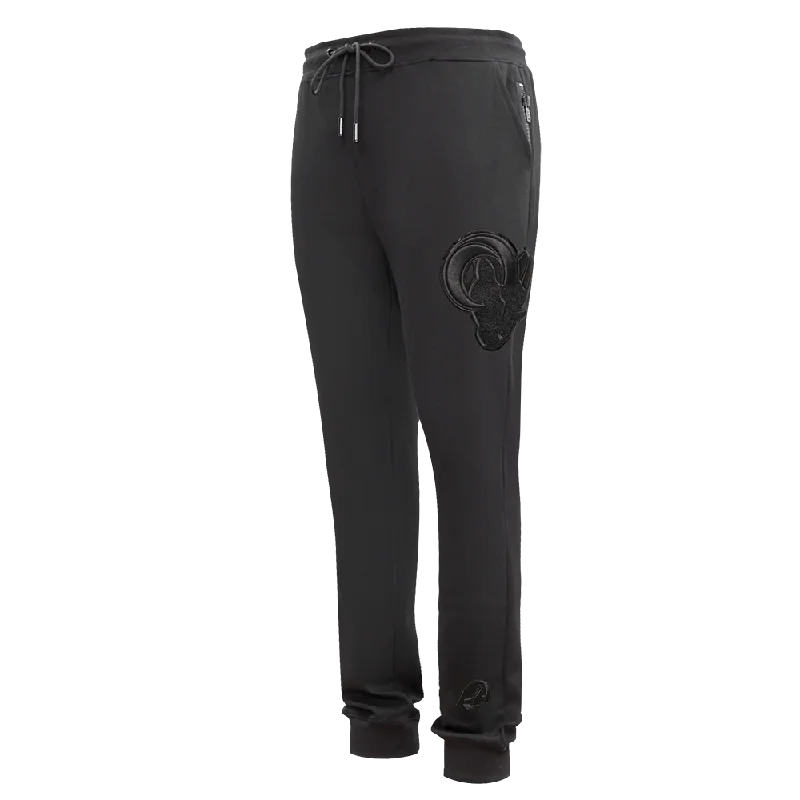 Savings Bonanza NFL LOS ANGELES RAMS TRIPLE BLACK LOGO MEN'S JOGGER (TRIPLE BLACK) Savings Bonanza NFL LOS ANGELES RAMS TRIPLE BLACK LOGO MEN'S JOGGER (TRIPLE BLACK)