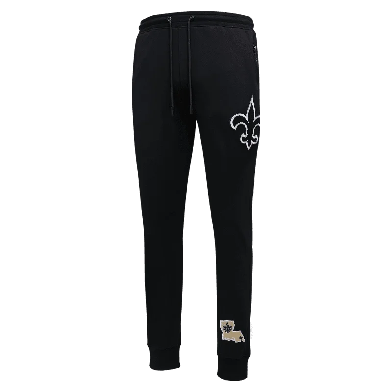 Midnight Sale NFL NEW ORLEANS SAINTS CLASSIC CHENILLE MEN'S JOGGER (BLACK)