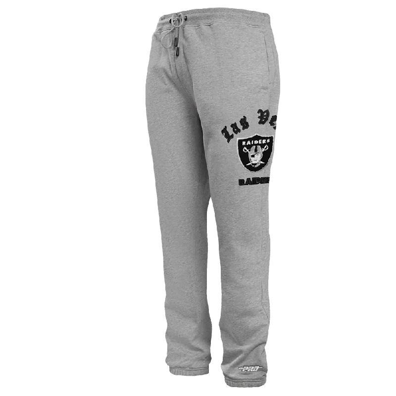 Savings Bonanza NFL LAS VEGAS RAIDERS OLD ENGLISH MEN'S SWEATPANT (HEATHER GREY)