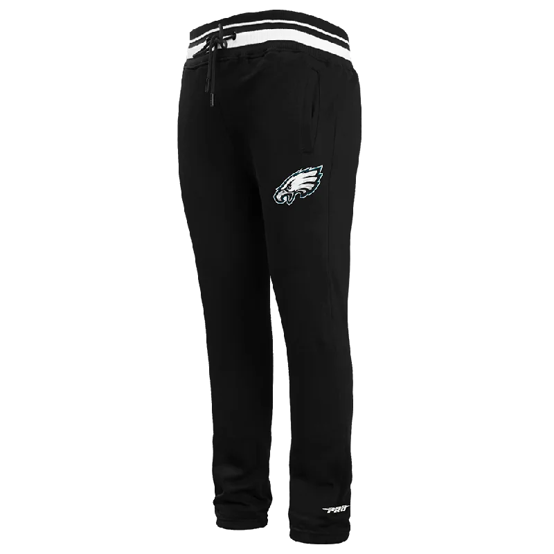 Quick Sale NFL PHILADELPHIA EAGLES SCRIPT TAIL MEN'S RIB FLC SWEATPANT (BLACK)