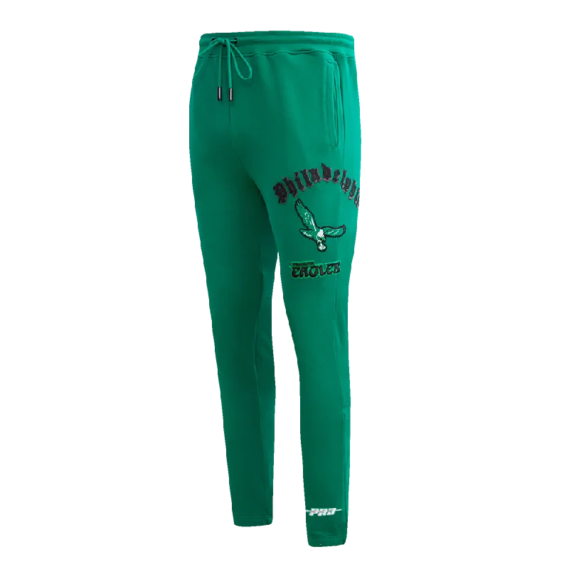 Early Access NFL PHILADELPHIA EAGLES RETRO OLD ENGLISH MEN'S SWEATPANT (KELLY GREEN)