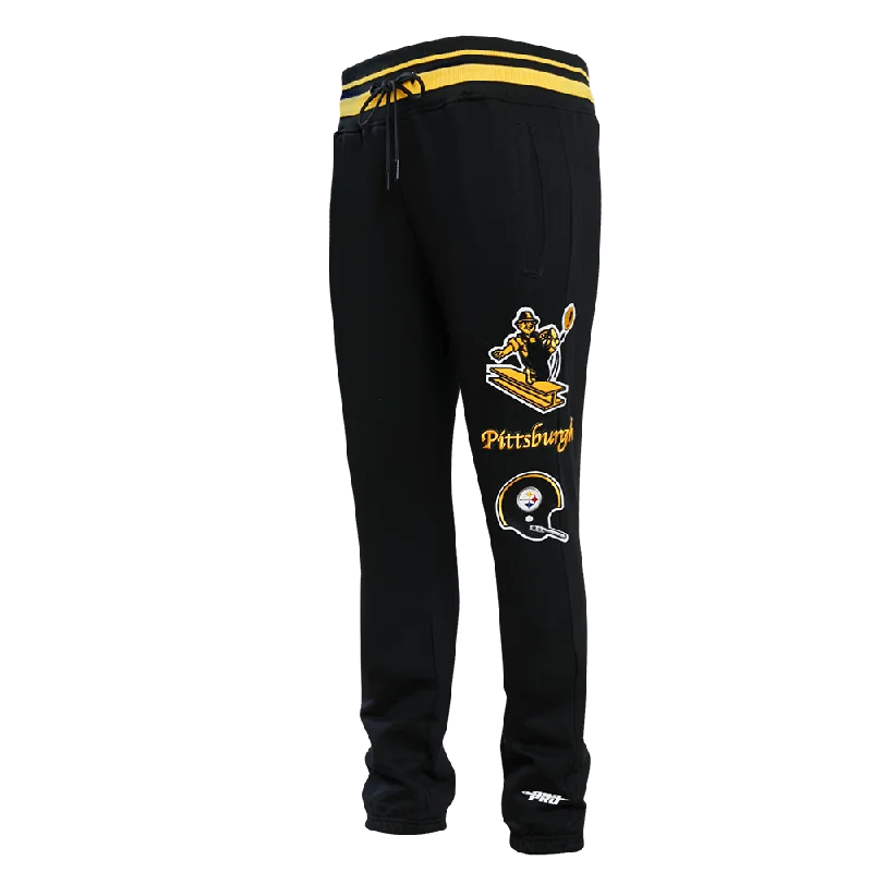 Price Slash NFL PITTSBURGH STEELERS RETRO CLASSIC MEN'S SWEATPANT (BLACK/YELLOW)