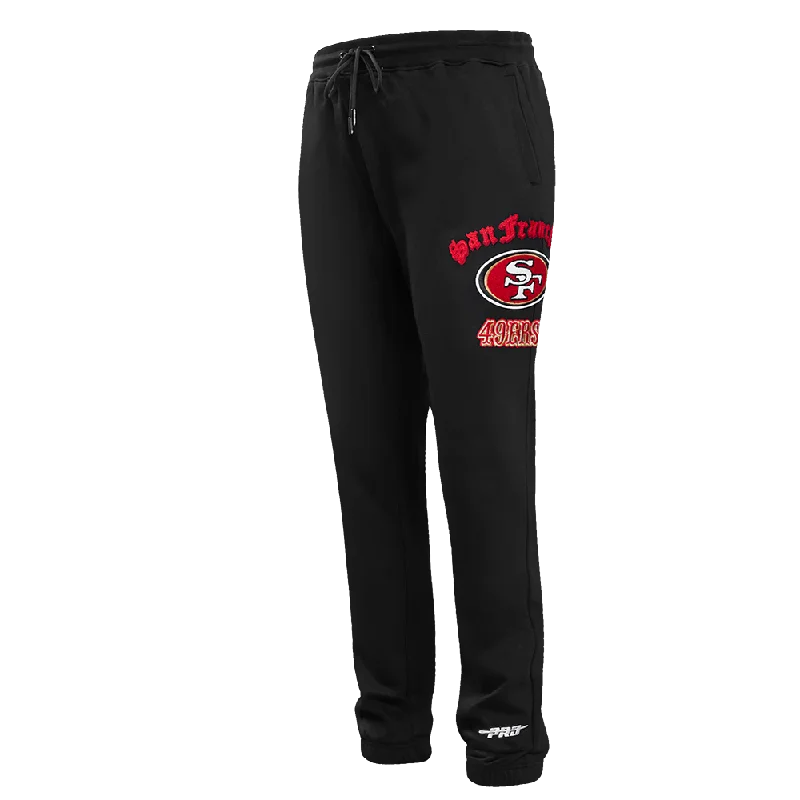 Take Advantage NFL SAN FRANCISCO 49ERS OLD ENGLISH MEN'S SWEATPANT (BLACK)